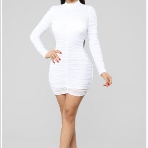 Paparazzi Ruched Dress - White